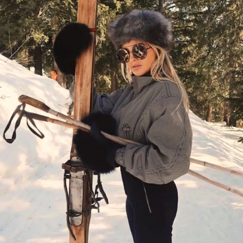 Black faux fur headband